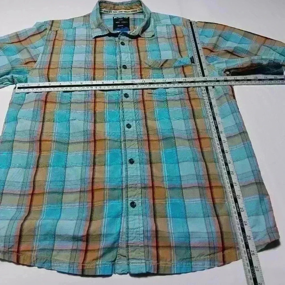 KAVU short sleeve 💯 cotton button down shirt. Men's size L - Picture 3 of 6